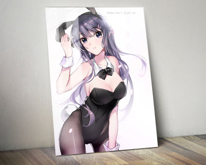 Anime Town Creations Metal Poster Bunny Girl Senpai Please Don't Forget Me 5" x 7" Home Goods - Anime Rascal Does Not Dream of Bunny Girl Senpai Metal Poster