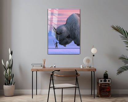 Anime Town Creations Metal Poster Avatar Aang and Appa 24" x 36" Home Goods - Anime Avatar Metal Poster