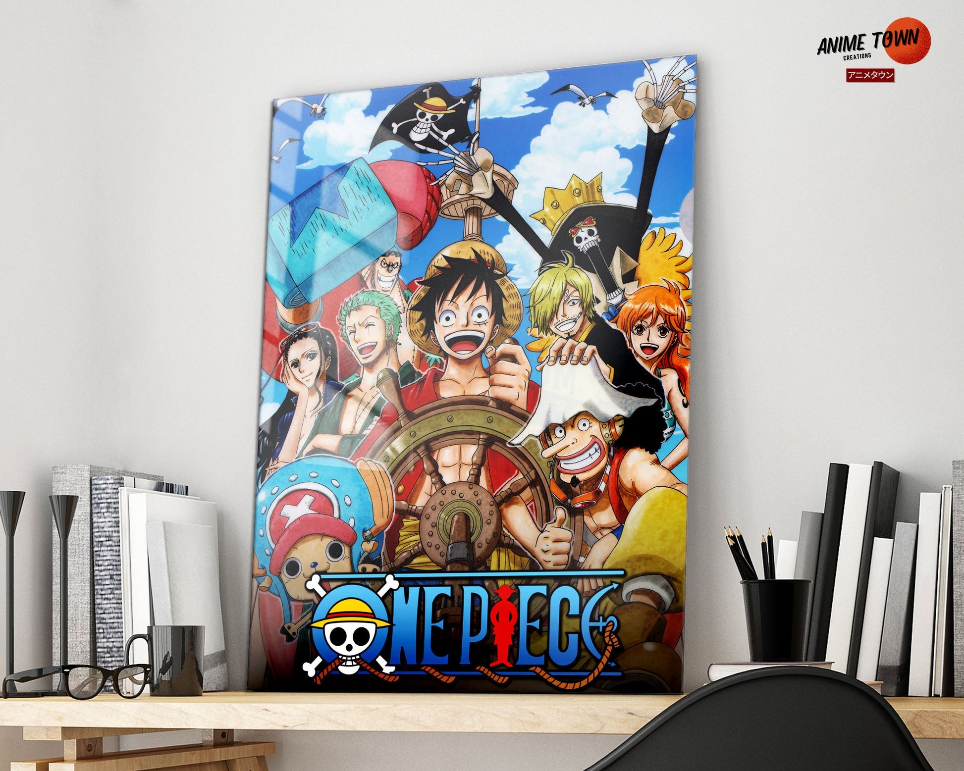 Anime Town Creations Metal Poster One Piece Squad 16" x 24" Home Goods - Anime One piece Metal Poster