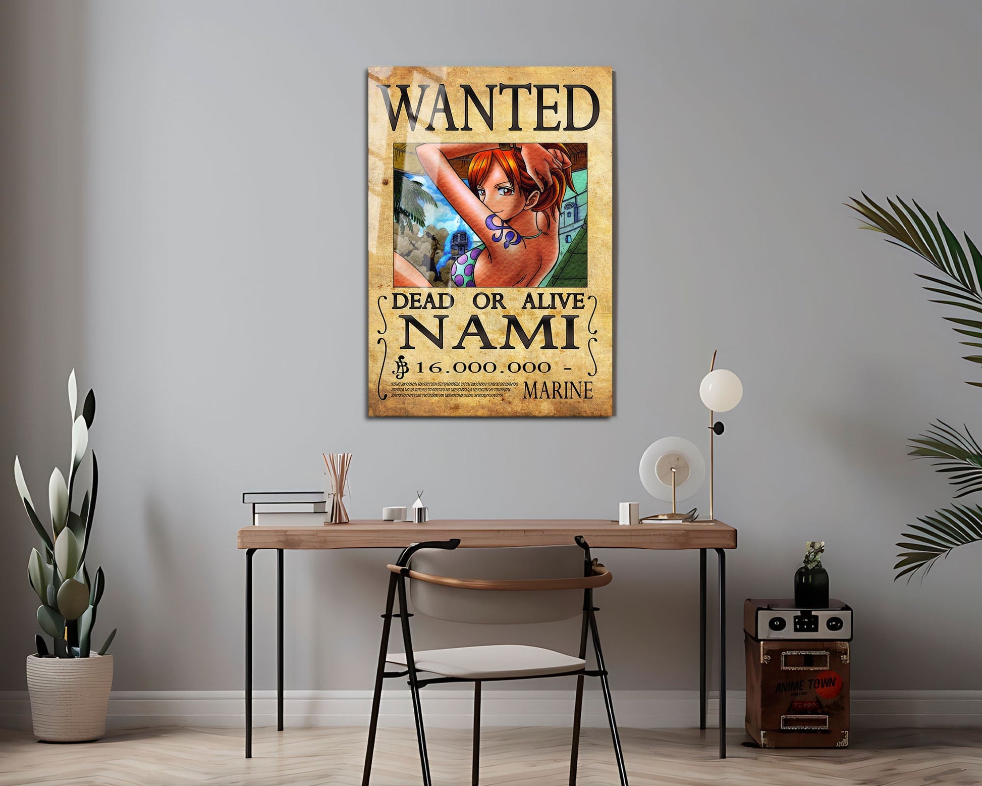 Anime Town Creations Metal Poster One Piece Nami Wanted Poster 24" x 36" Home Goods - Anime One Piece Metal Poster