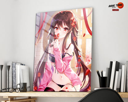 Anime Town Creations Metal Poster Genshin Impact Hu Tao 16" x 24" Home Goods - Anime Genshin Impact Metal Poster