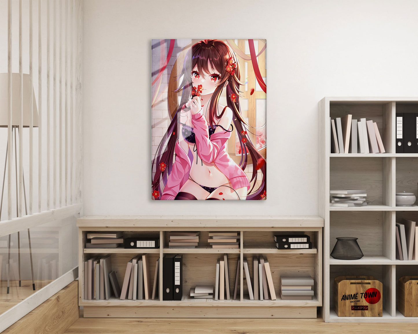Anime Town Creations Metal Poster Genshin Impact Hu Tao 16" x 24" Home Goods - Anime Genshin Impact Metal Poster