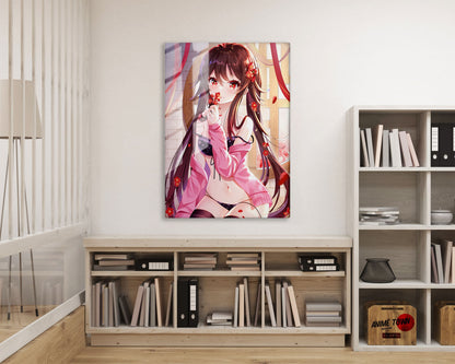 Anime Town Creations Metal Poster Genshin Impact Hu Tao 16" x 24" Home Goods - Anime Genshin Impact Metal Poster