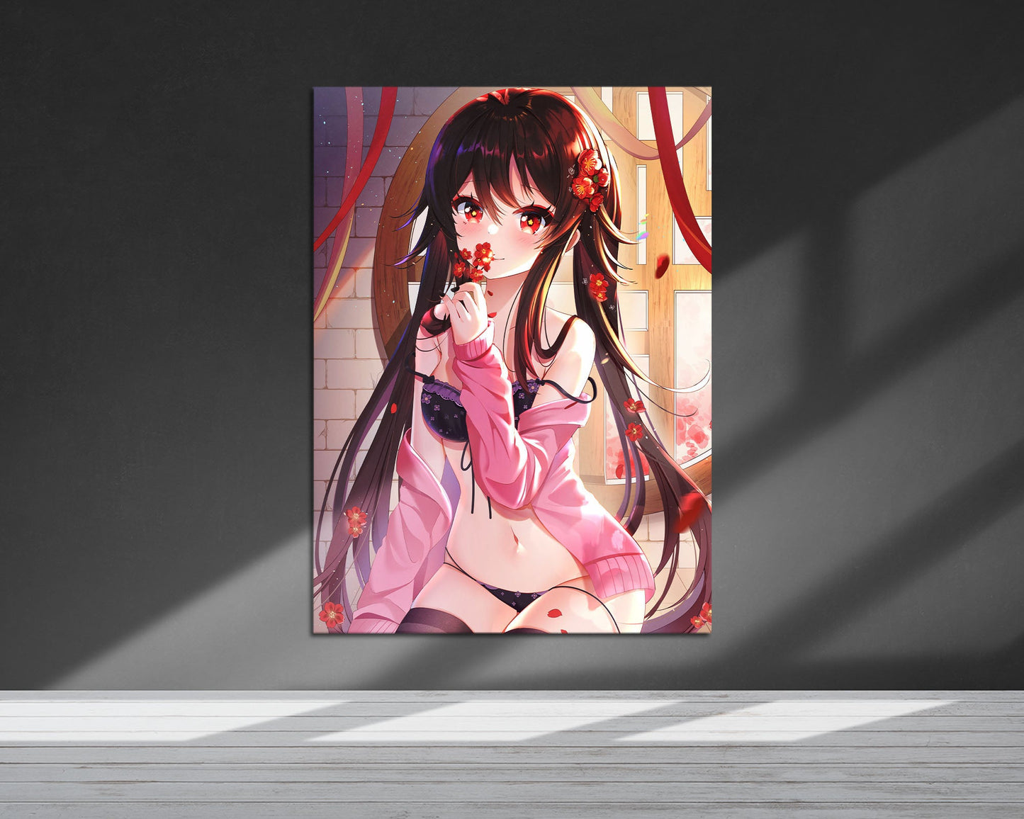 Anime Town Creations Metal Poster Genshin Impact Hu Tao 5" x 7" Home Goods - Anime Genshin Impact Metal Poster