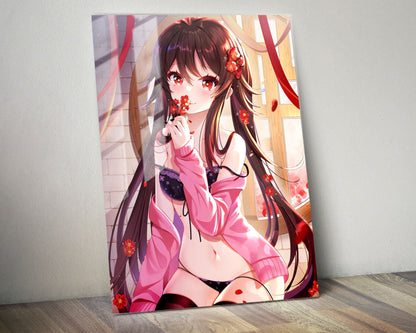 Anime Town Creations Metal Poster Genshin Impact Hu Tao 5" x 7" Home Goods - Anime Genshin Impact Metal Poster