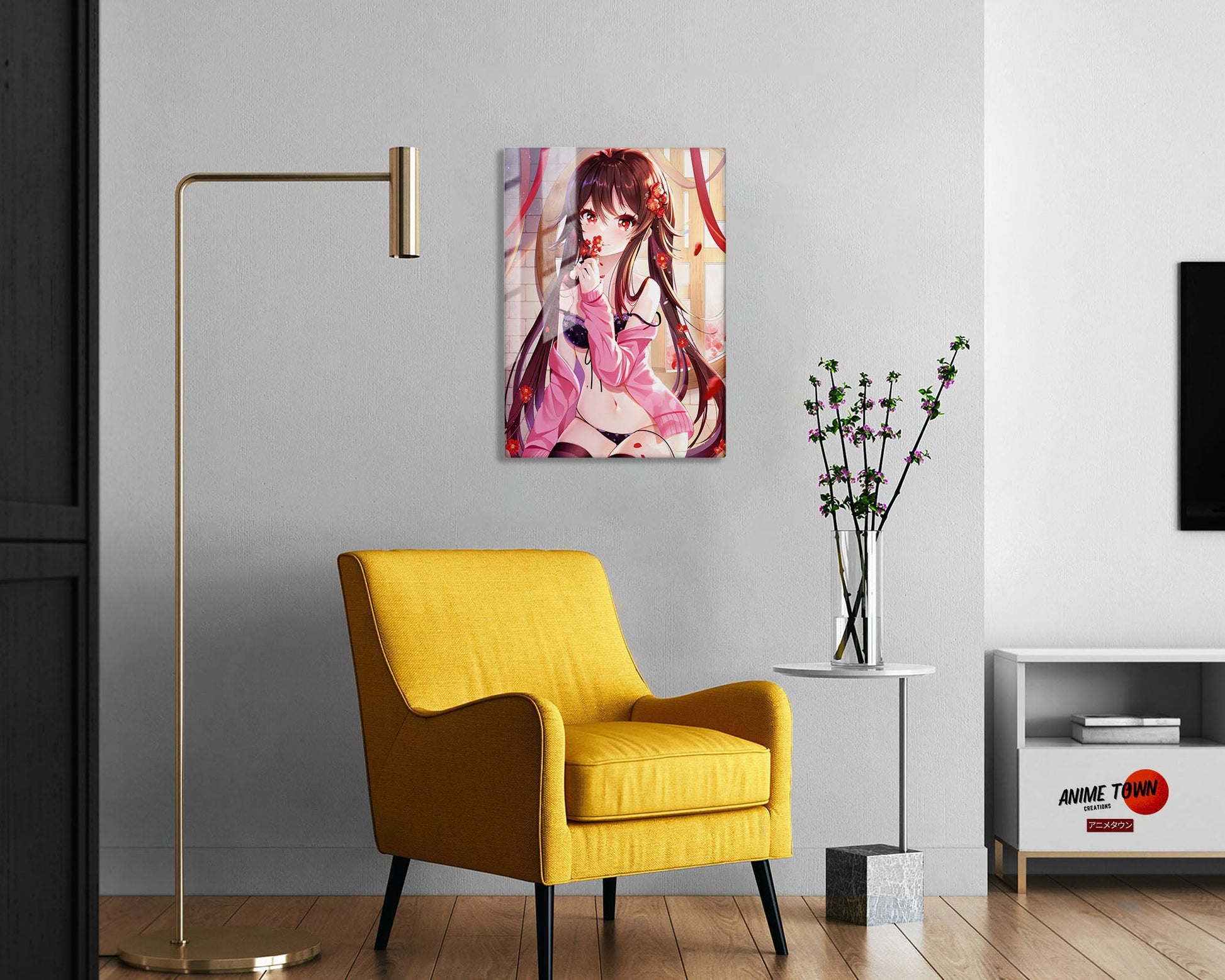 Anime Town Creations Metal Poster Genshin Impact Hu Tao 5" x 7" Home Goods - Anime Genshin Impact Metal Poster