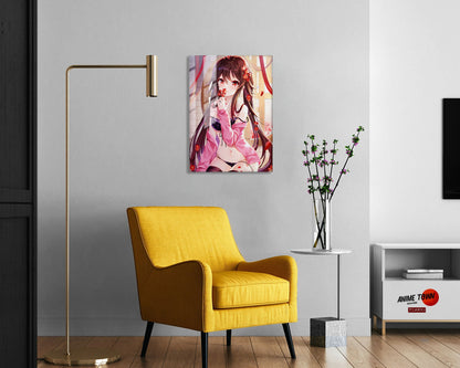 Anime Town Creations Metal Poster Genshin Impact Hu Tao 5" x 7" Home Goods - Anime Genshin Impact Metal Poster