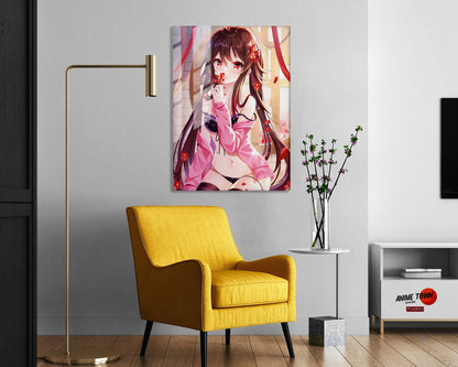 Anime Town Creations Metal Poster Genshin Impact Hu Tao 5" x 7" Home Goods - Anime Genshin Impact Metal Poster