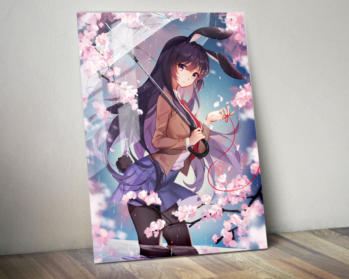 Anime Town Creations Metal Poster Bunny Girl Senpai Mai Sakurajima School Girl 5" x 7" Home Goods - Anime Rascal Does Not Dream of Bunny Girl Senpai Metal Poster