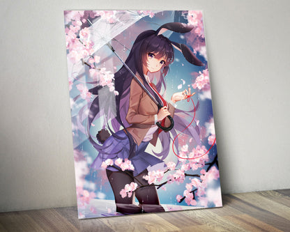 Anime Town Creations Metal Poster Bunny Girl Senpai Mai Sakurajima School Girl 5" x 7" Home Goods - Anime Rascal Does Not Dream of Bunny Girl Senpai Metal Poster