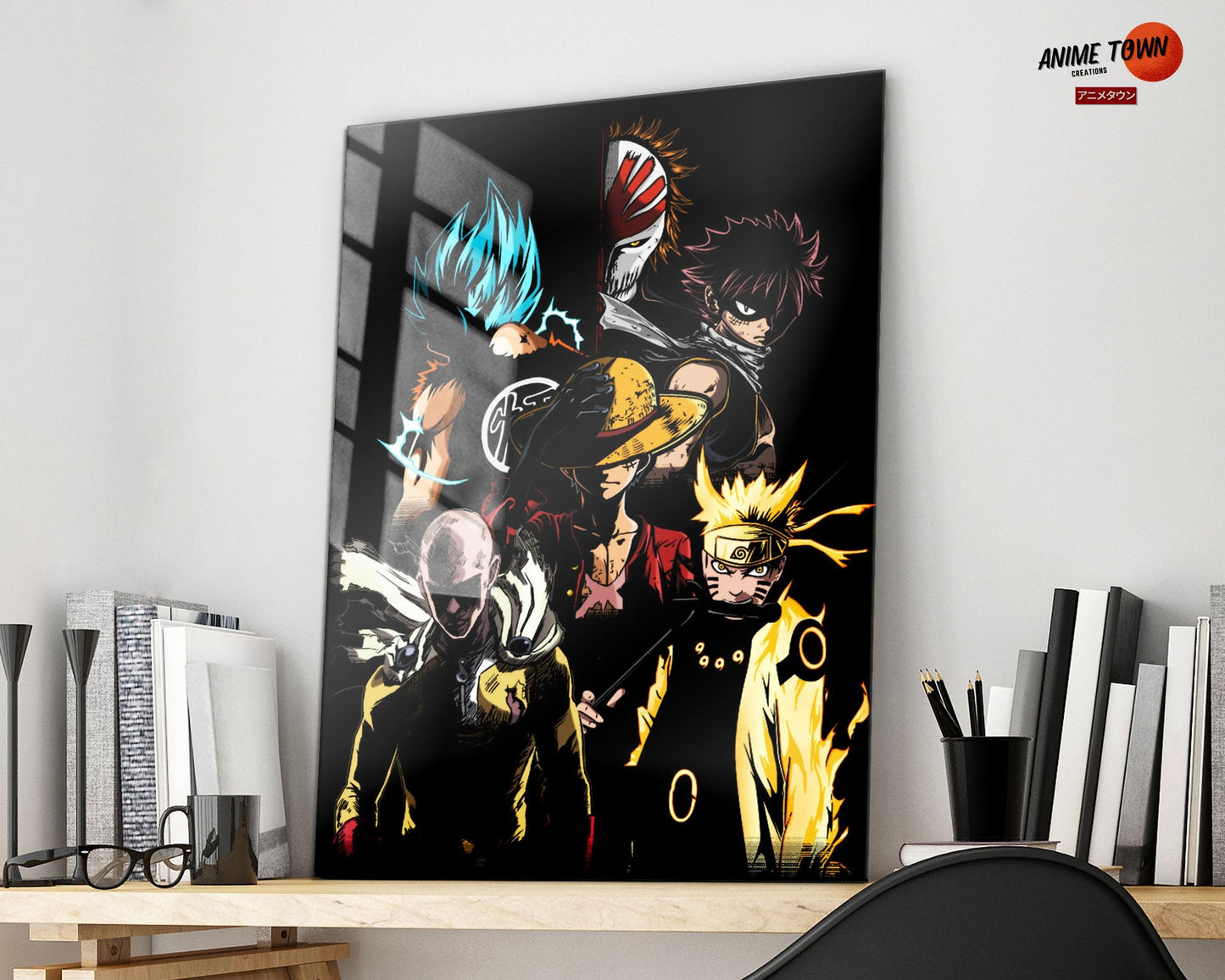 Anime Town Creations Metal Poster Anime Mashup 16" x 24" Home Goods - Anime  Metal Poster