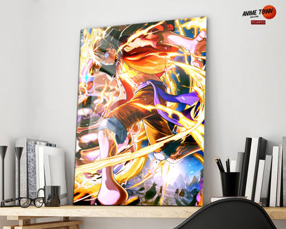 Anime Town Creations Metal Poster One Piece Luffy Red Roc 11" x 17" Home Goods - Anime One Piece Metal Poster
