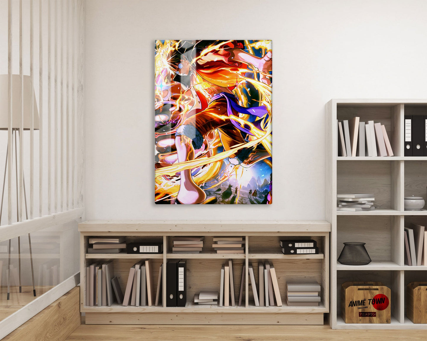 Anime Town Creations Metal Poster One Piece Luffy Red Roc 11" x 17" Home Goods - Anime One Piece Metal Poster