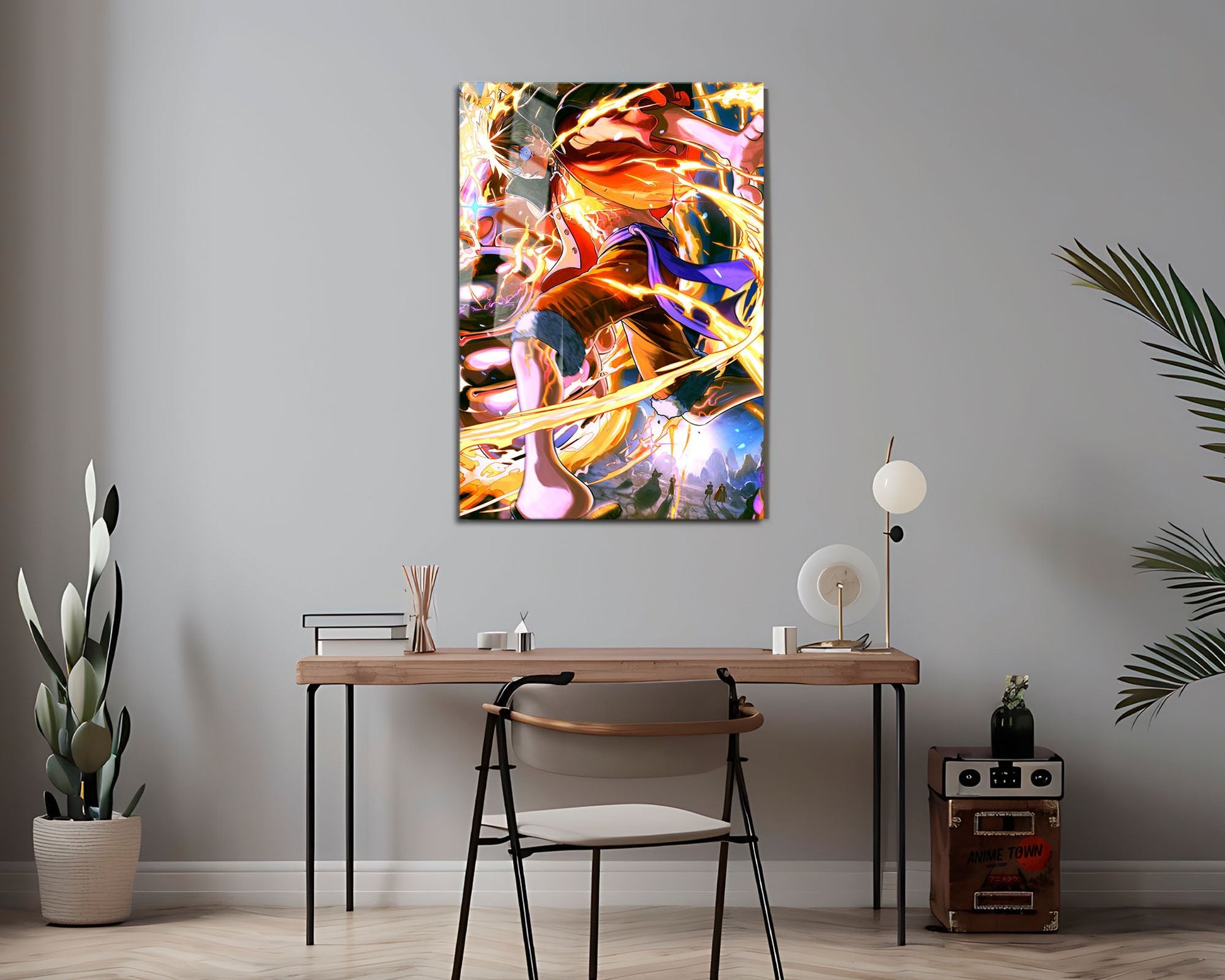 Anime Town Creations Metal Poster One Piece Luffy Red Roc 16" x 24" Home Goods - Anime One Piece Metal Poster