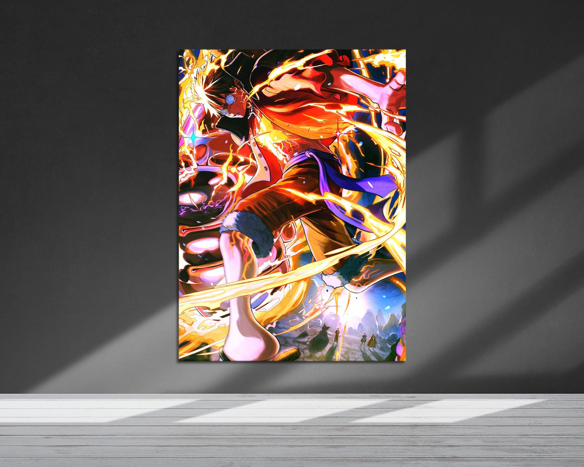 Anime Town Creations Metal Poster One Piece Luffy Red Roc 24" x 36" Home Goods - Anime One Piece Metal Poster