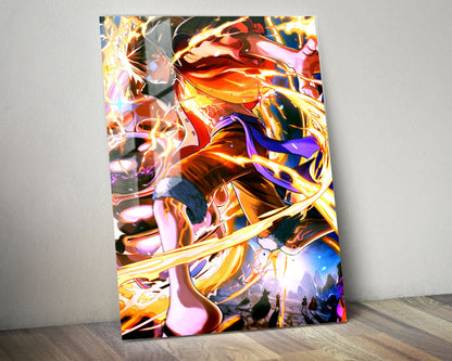 Anime Town Creations Metal Poster One Piece Luffy Red Roc 24" x 36" Home Goods - Anime One Piece Metal Poster