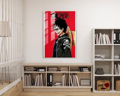 Anime Town Creations Metal Poster One Piece Minimalist Red 11" x 17" Home Goods - Anime One Piece Metal Poster
