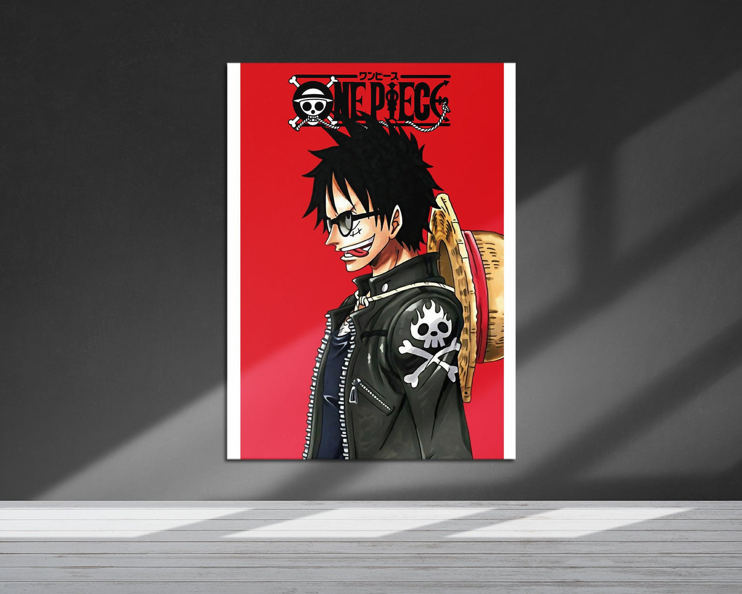 Anime Town Creations Metal Poster One Piece Minimalist Red 24" x 36" Home Goods - Anime One Piece Metal Poster