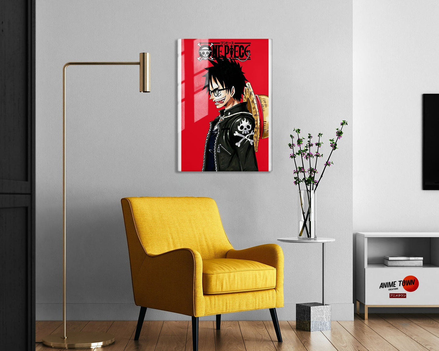 One Piece Minimalist Red Metal Poster
