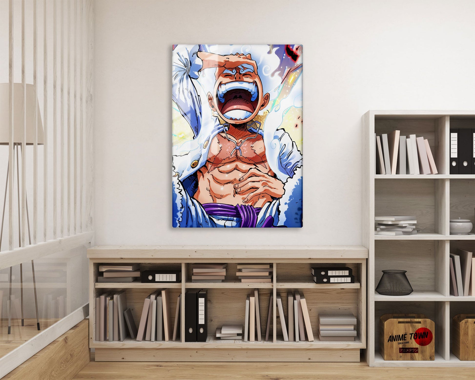 Anime Town Creations Metal Poster One Piece Luffy Gear 5 Awakening 16" x 24" Home Goods - Anime One Piece Metal Poster