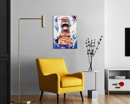 Anime Town Creations Metal Poster One Piece Luffy Gear 5 Awakening 5" x 7" Home Goods - Anime One Piece Metal Poster