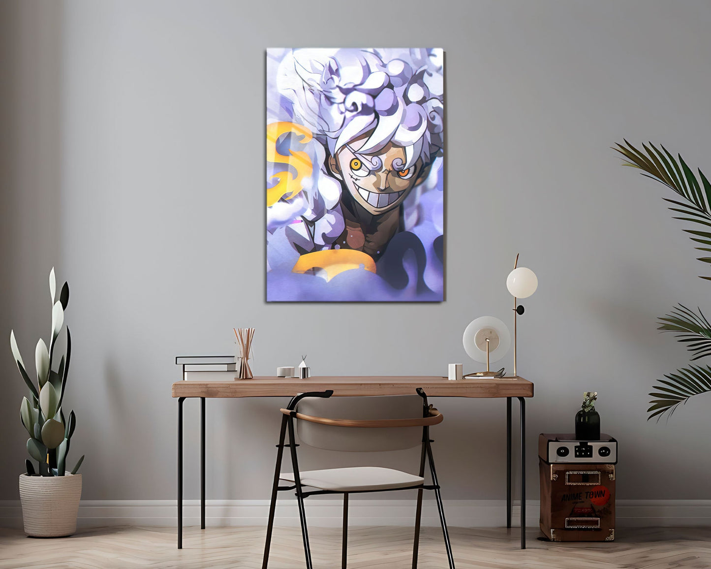 Anime Town Creations Metal Poster One Piece Luffy Gear 5 White 24" x 36" Home Goods - Anime One Piece Metal Poster