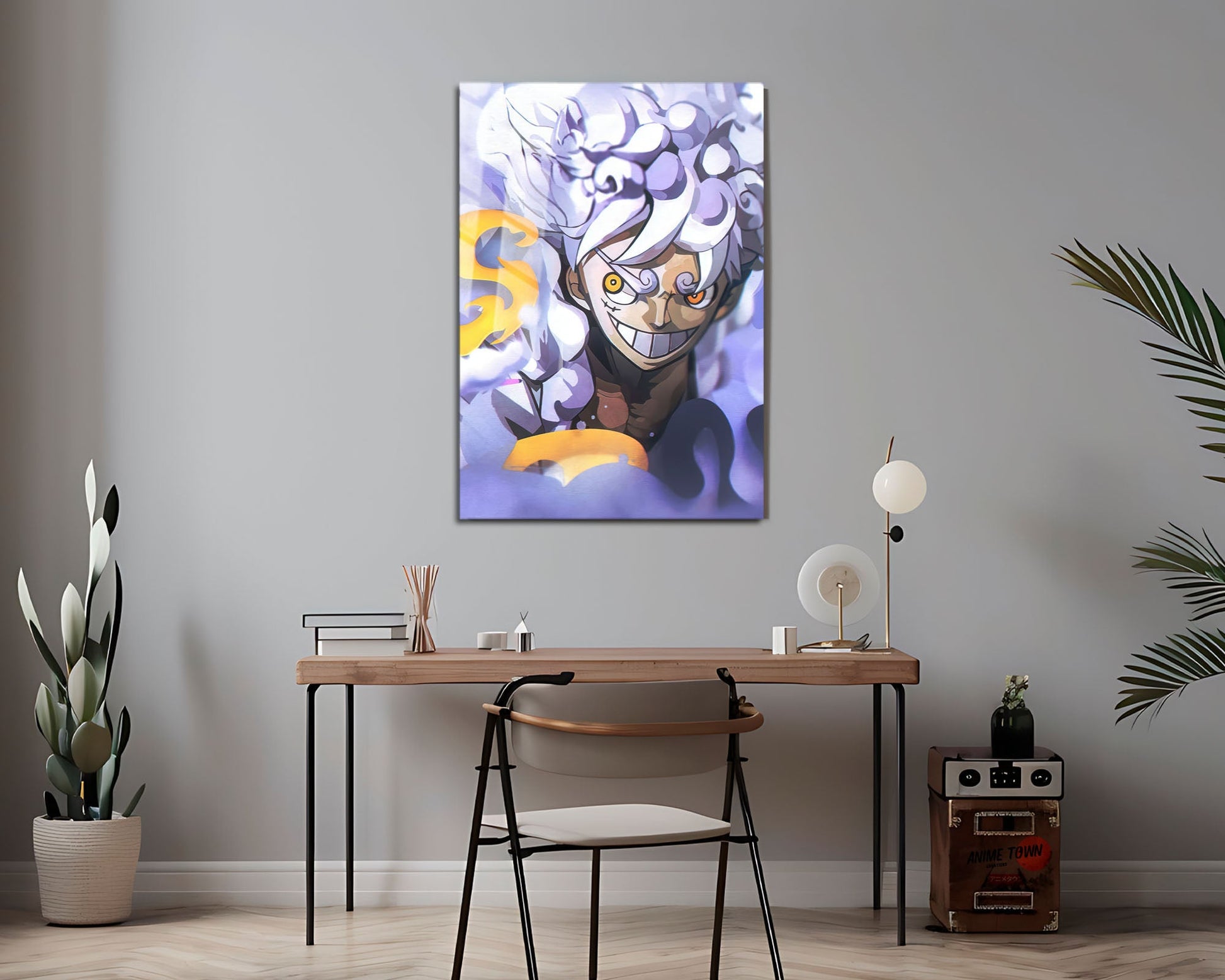 Anime Town Creations Metal Poster One Piece Luffy Gear 5 White 24" x 36" Home Goods - Anime One Piece Metal Poster