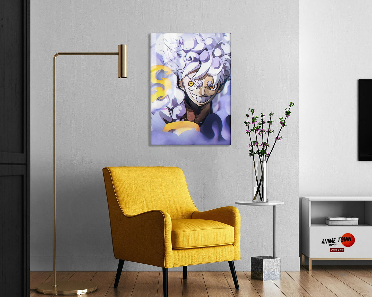 One Piece Luffy Gear 5 White Metal Poster