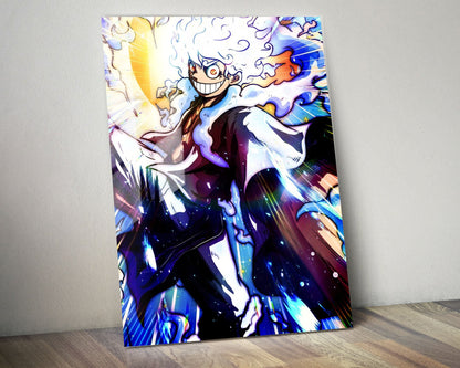 Anime Town Creations Metal Poster One Piece Luffy Gear 5 Release 5" x 7" Home Goods - Anime One Piece Metal Poster
