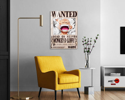 One Piece Luffy Gear 5 Wanted Metal Poster