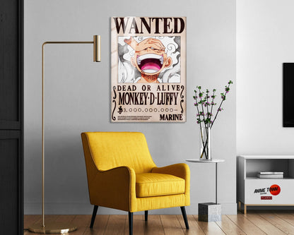 Anime Town Creations Metal Poster One Piece Luffy Gear 5 Wanted 5" x 7" Home Goods - Anime One Piece Metal Poster