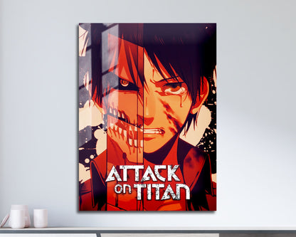 Anime Town Creations Metal Poster Attack on Titan Eren Split 11" x 17" Home Goods - Anime Attack on Titan Metal Poster