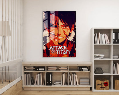 Anime Town Creations Metal Poster Attack on Titan Eren Split 16" x 24" Home Goods - Anime Attack on Titan Metal Poster