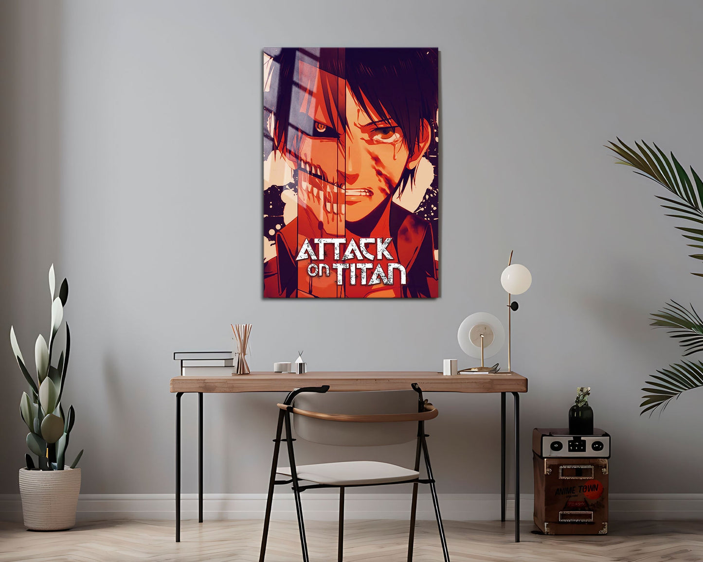 Anime Town Creations Metal Poster Attack on Titan Eren Split 24" x 36" Home Goods - Anime Attack on Titan Metal Poster