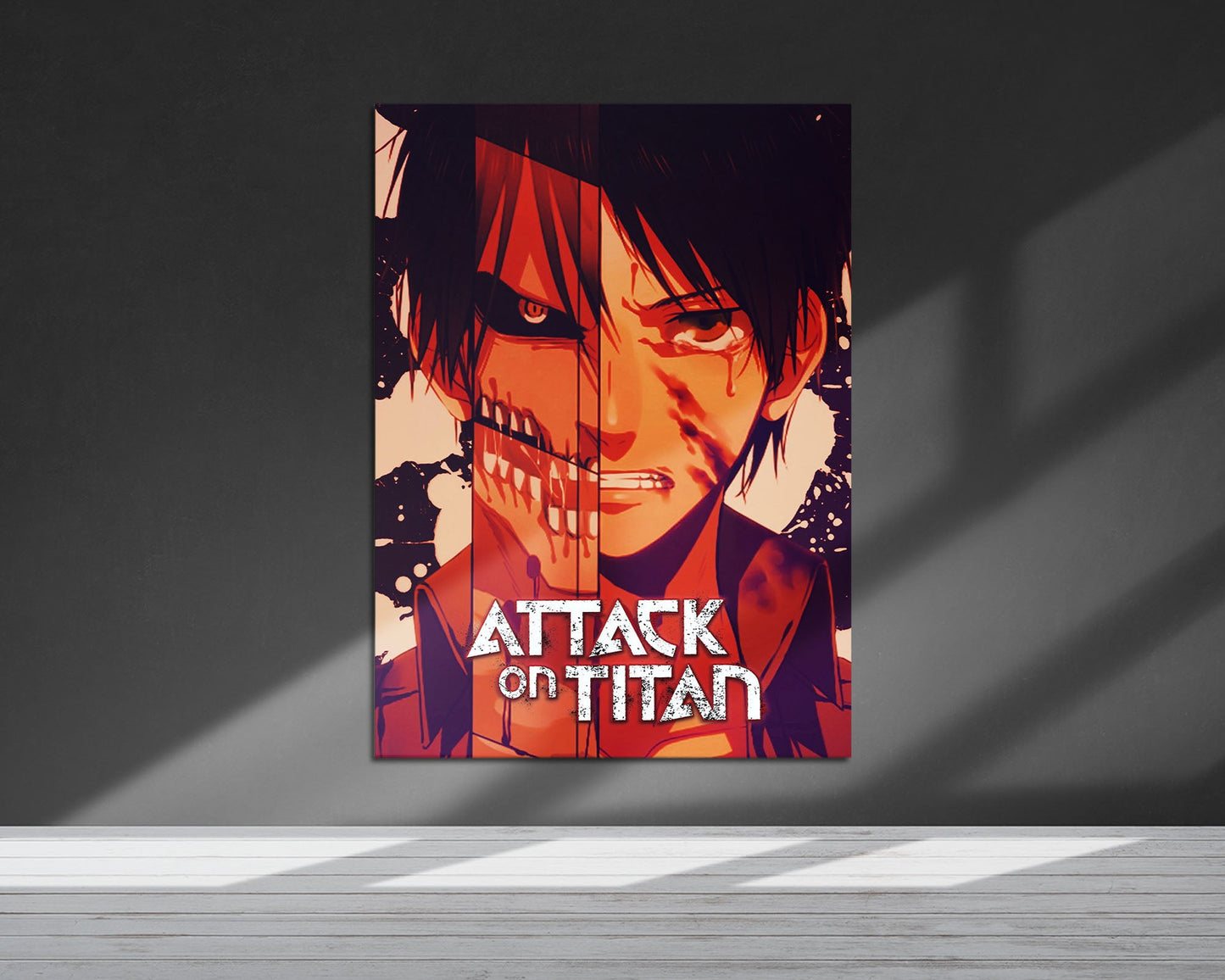 Anime Town Creations Metal Poster Attack on Titan Eren Split 5" x 7" Home Goods - Anime Attack on Titan Metal Poster