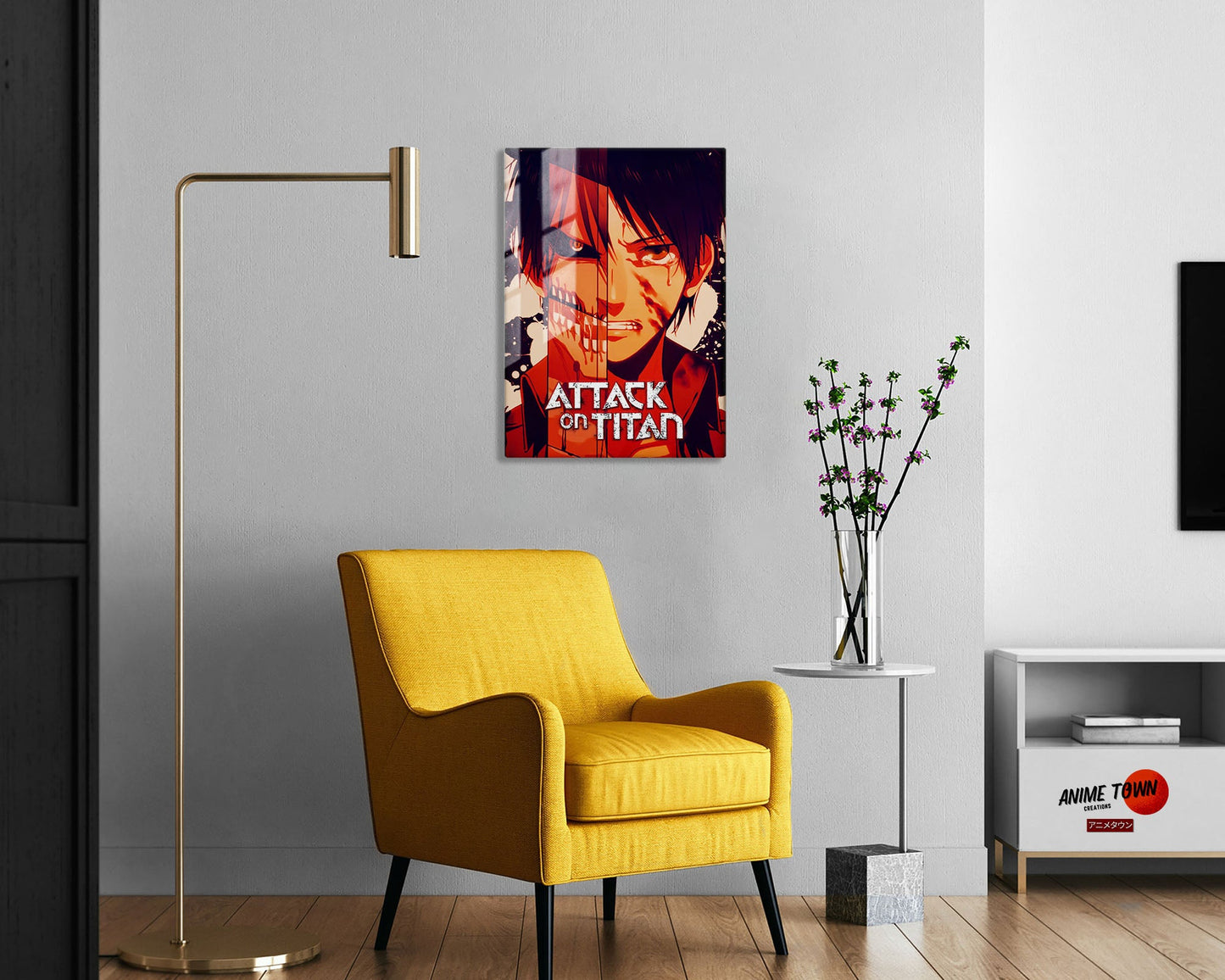 Anime Town Creations Metal Poster Attack on Titan Eren Split 5" x 7" Home Goods - Anime Attack on Titan Metal Poster