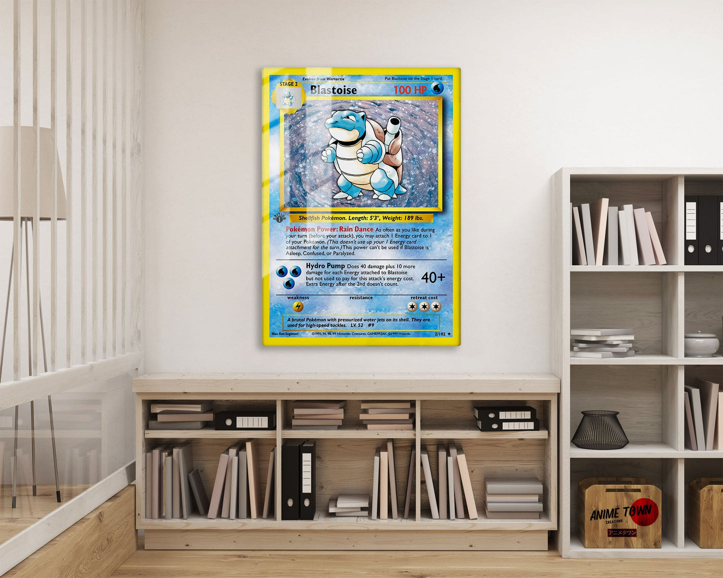 Anime Town Creations Metal Poster Pokemon Blastoise Card 16" x 24" Home Goods - Anime Pokemon Metal Poster