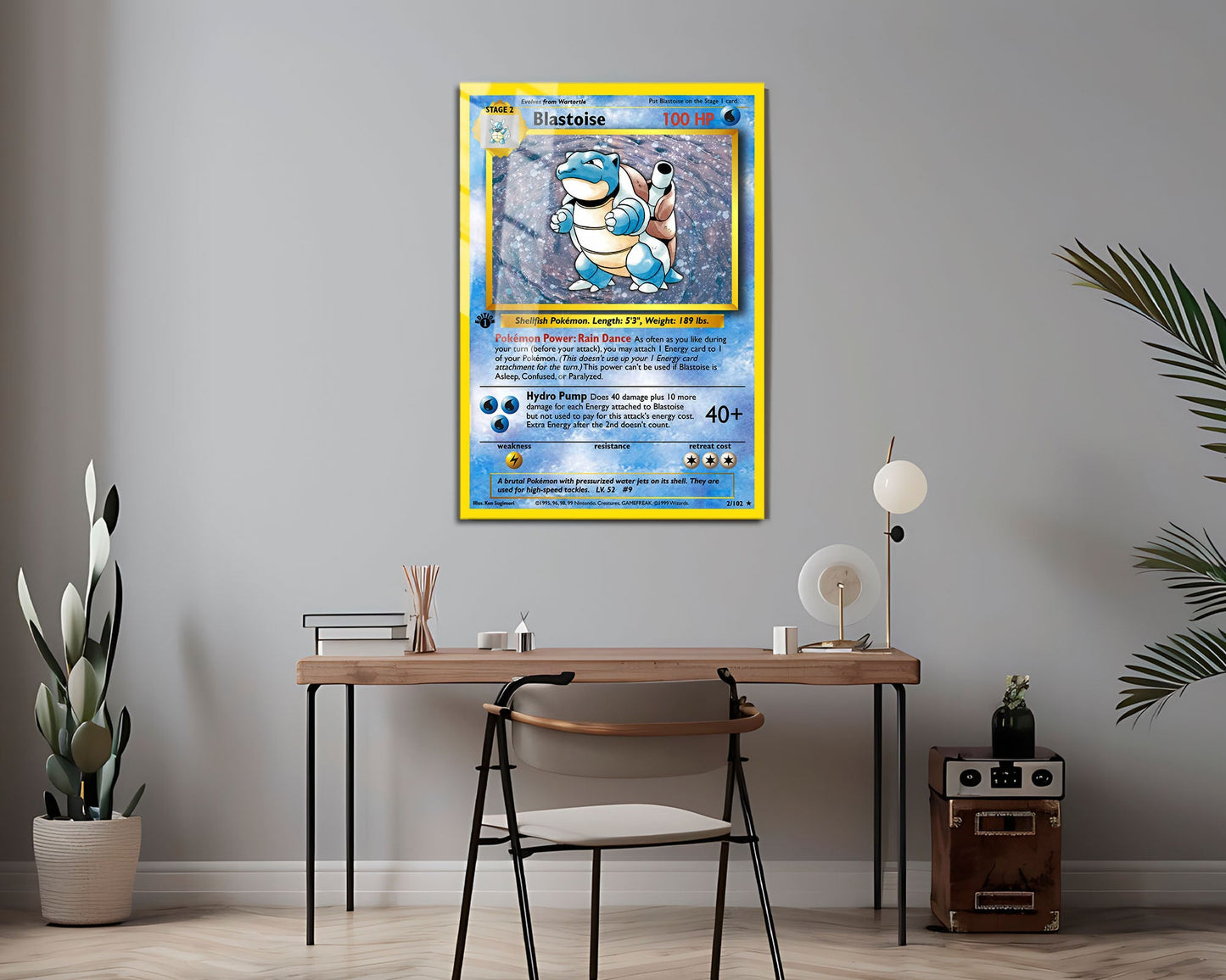 Anime Town Creations Metal Poster Pokemon Blastoise Card 16" x 24" Home Goods - Anime Pokemon Metal Poster