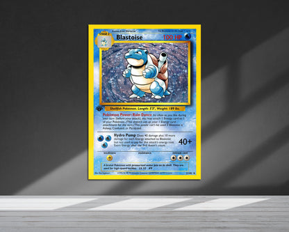 Anime Town Creations Metal Poster Pokemon Blastoise Card 24" x 36" Home Goods - Anime Pokemon Metal Poster