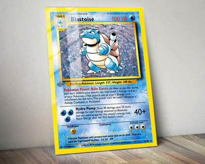 Anime Town Creations Metal Poster Pokemon Blastoise Card 24" x 36" Home Goods - Anime Pokemon Metal Poster