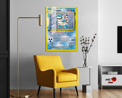 Anime Town Creations Metal Poster Pokemon Blastoise Card 5" x 7" Home Goods - Anime Pokemon Metal Poster