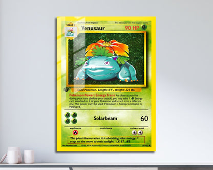 Anime Town Creations Metal Poster Pokemon Venusaur Card 11" x 17" Home Goods - Anime Pokemon Metal Poster