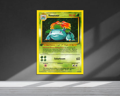 Anime Town Creations Metal Poster Pokemon Venusaur Card 24" x 36" Home Goods - Anime Pokemon Metal Poster