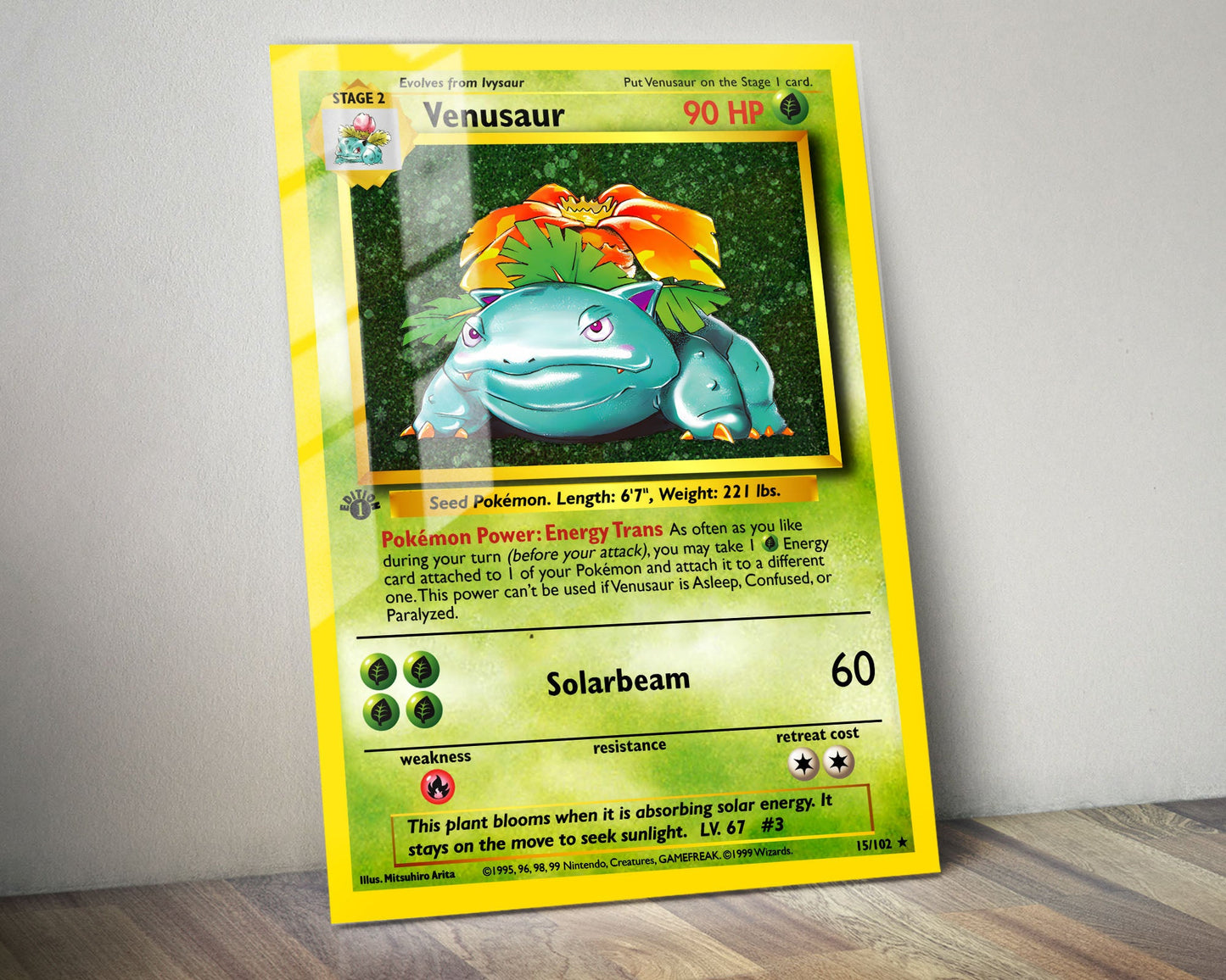 Anime Town Creations Metal Poster Pokemon Venusaur Card 24" x 36" Home Goods - Anime Pokemon Metal Poster
