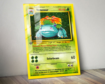Anime Town Creations Metal Poster Pokemon Venusaur Card 24" x 36" Home Goods - Anime Pokemon Metal Poster