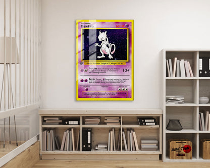 Anime Town Creations Metal Poster Pokemon Mewtwo Card 16" x 24" Home Goods - Anime Pokemon Metal Poster