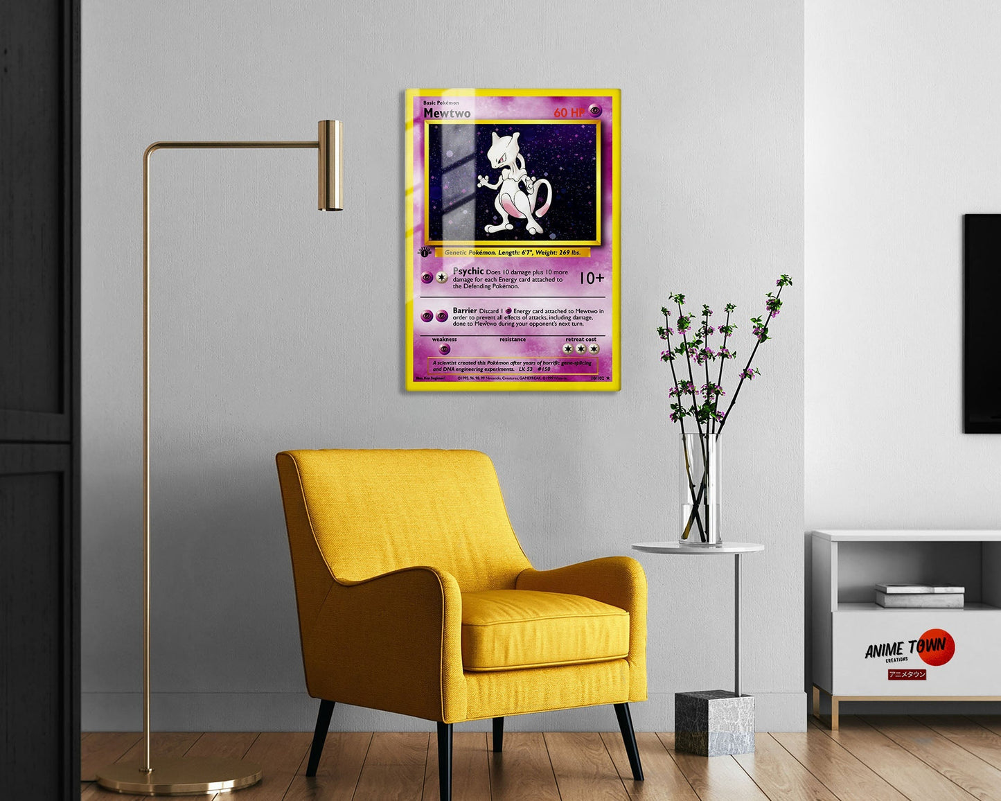 Pokemon Mewtwo Card Metal Poster