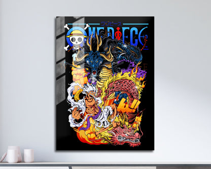 Anime Town Creations Metal Poster One Piece Luffy Gear 5 Kaido Ultra 11" x 17" Home Goods - Anime One Piece Metal Poster