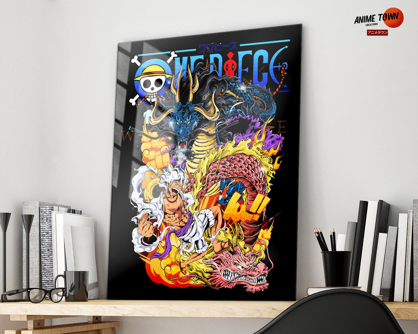 Anime Town Creations Metal Poster One Piece Luffy Gear 5 Kaido Ultra 11" x 17" Home Goods - Anime One Piece Metal Poster