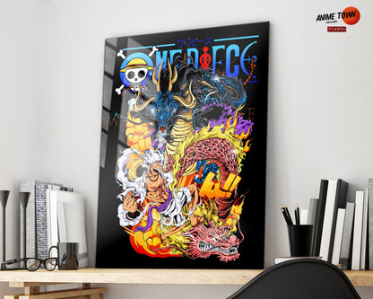Anime Town Creations Metal Poster One Piece Luffy Gear 5 Kaido Ultra 11" x 17" Home Goods - Anime One Piece Metal Poster